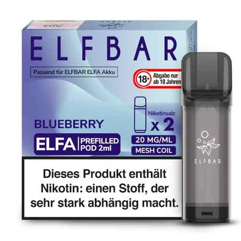 Elf Bar ELFA Prefilled POD 2ml Mehrweg E-Shisha - Blueberry 2er Pack