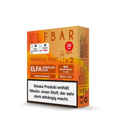 Elf Bar ELFA Prefilled POD 2ml Mehrweg E-Shisha - Tropical Fruit 2er Pack
