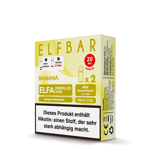 Elf Bar ELFA Prefilled POD 2ml Mehrweg E-Shisha - Banana 2er Pack