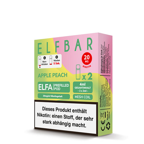 Elf Bar ELFA Prefilled POD 2ml Mehrweg E-Shisha - Apple Peach 2er Pack