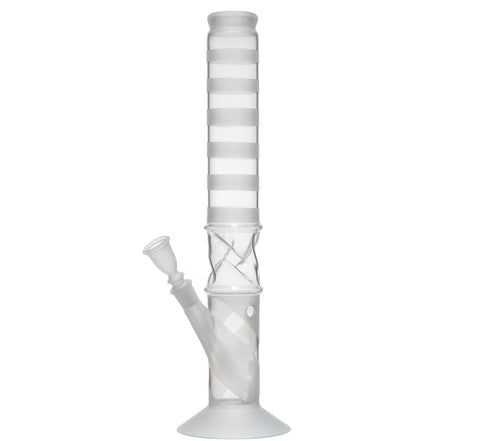 Sand Straight Glass Bong - Twisted Clear
