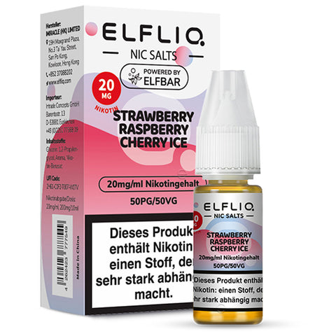 ELFLIQ Nikotinsalz Liquid - Strawberry Raspberry Cherry Ice 20mg