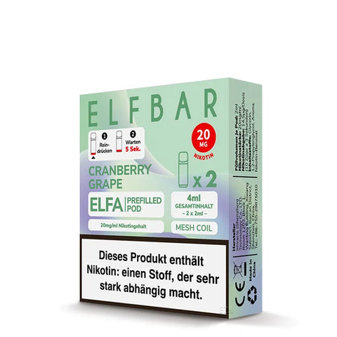 Elf Bar ELFA Prefilled POD 2ml Mehrweg E-Shisha - Cranberry Grape 2er Pack